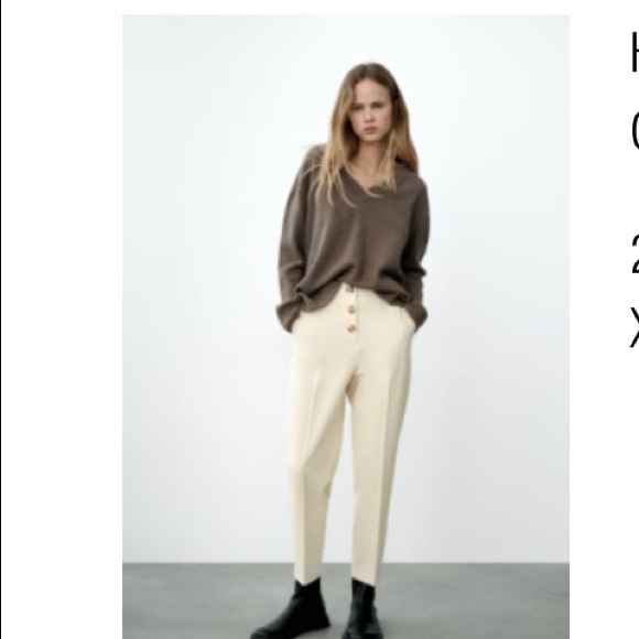 Zara high waisted pants - cream - Picture 2 of 3